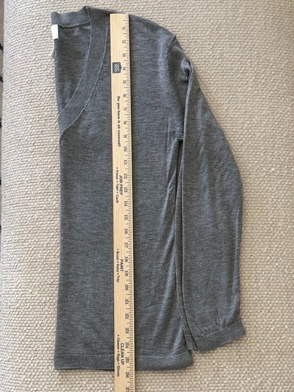 H&M Fine-Knit Deep V-Neck Sweater - Heather Gray - Size XS - Picture 4 of 8